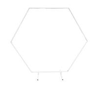 Neel Blue Hexagon Arch Stand Metal Backdrop Stand Garden Arbors - 6.5Ft, White