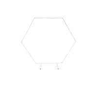 Neel Blue Hexagon Arch Stand Party Background Decoration Metal Arch Backdrop Stand Garden Arbors - 7.8ft in White Neel Blue White