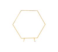 Neel Blue Hexagon Arch Stand Party Background Decoration Metal Arch Backdrop Stand Garden Arbors - 7.8ft in Gold Neel Blue Gold