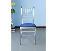 Neel Blue High Back Spandex Dining Chair Pad Covers Removable & Washable Slipcovers in Blue Neel Blue Blue