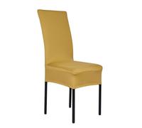 Neel Blue High-Back Spandex Stretch, Universal Armless Chair Protective Slipcover in Gold Neel Blue Gold