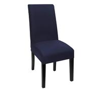 Neel Blue High-Back Spandex Stretch, Universal Armless Chair Protective Slipcover in Navy Neel Blue Navy