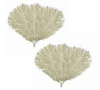 Neel Blue Ivory Ostrich Feather Plume, 10Pcs Natural Feather Fringe, 35-40 Cm