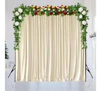 Neel Blue Ivory Velvet Backdrop Curtain Wrinkle-Free Polyester Fabric Background With Drapes, 3X3 Metres