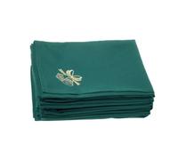 Neel Blue Jingle Bell Printed Christmas Napkins Polyester Serviette, Green, Pack Of 10