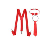 Neel Blue Kids Braces, Bow Tie & Necktie Set, 12-16 Years Y Shape Suspender in Red Neel Blue Red 12-16 Years