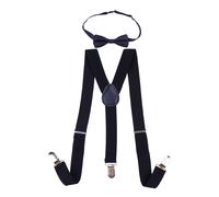 Neel Blue Kids Braces & Bow Tie Set, Fully Elastic Y Shape Suspender, 25mm Wide in Navy | Size: 12-16 Years Neel Blue Navy 12-16 Years