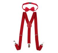 Neel Blue Kids Braces & Bow Tie Set, Fully Elasticated Y Shape Suspender, 25mm Wide in Burgundy | Size: 11 Years Neel Blue Burgundy 11 Years