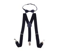 Neel Blue Kids Braces Bow Tie Set, Fully Elasticated Y Shape Suspender, 25mm Wide in Navy | Size: 6 Years Neel Blue Navy 6 Years
