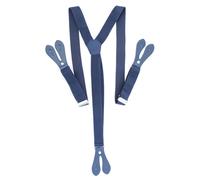 Neel Blue Kids Suspender with Button Hole, Y Shape Braces in Navy Neel Blue Navy One Size