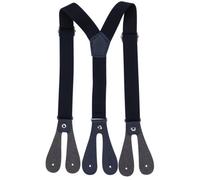Neel Blue Kids Y-Back Braces, Adjustable Button Hole Suspender, Black