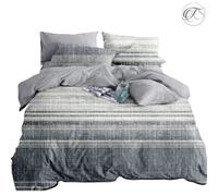 Neel Blue King Size Printed Duvet Cover & 2 Matching Pillow Cases - Grey & Blue