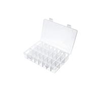 Neel Blue Large Compartment Plastic Storage Box - 24 Compartment in Clear Neel Blue Clear