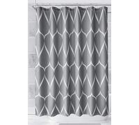 Neel Blue Lattice Design Shower Curtain, Dark Grey - 180cm x 180cm | Size: 180 cm width x 180 cm drop Neel Blue Grey 180 cm width x 180 cm drop