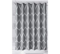 Neel Blue Lattice Design Shower Curtain, Dark Grey - 180cm x 180cm | Size: 180 cm width x 200 cm drop Neel Blue Grey 180 cm width x 200 cm drop