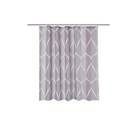 Neel Blue Lattice Grey Polyester Shower Curtain, Water-Resistant Bathroom Curtain With 12 Hooks - 180x200cm | Size: 180 cm width x 180 cm drop Neel Blue Grey 180 cm width x 180 cm drop