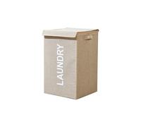 Neel Blue Laundry Basket with Lid 57L Collapsible Hampers with Handles in Beige Neel Blue Beige