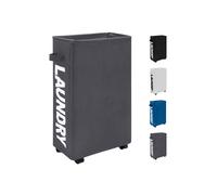 Neel Blue Laundry Basket with Wheels 38L Collapsible Rolling Toll & Thin Laundry Hamper, 40x18x53cm in Grey | Size: 40 x 18 x 53 cm Neel Blue Grey 40 x 18 x 53 cm