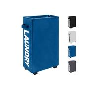 Neel Blue Laundry Basket with Wheels 38L Collapsible Rolling Toll & Thin Laundry Hamper, 40x18x53cm in Navy | Size: 40 x 18 x 53 cm Neel Blue Navy 40 x 18 x 53 cm