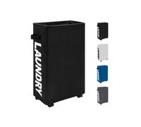 Neel Blue Laundry Basket with Wheels 38L Collapsible Rolling Toll & Thin Laundry Hamper, 40x18x53cm in Black | Size: 40 x 18 x 53 cm Neel Blue Black 40 x 18 x 53 cm