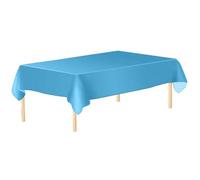 Neel Blue Light Blue Plastic Table Cover, Disposable Wipe Clean Waterproof Tablecloth - 54"x72"