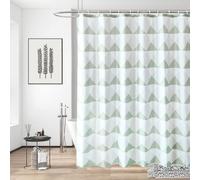 Neel Blue Light Green Shower Curtain Polyester Fabric Bathroom Curtain With 12 Curtain Hook 1800mm X 2000mm