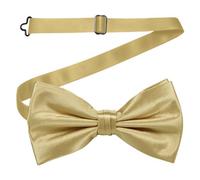 Neel Blue Men's Bow Ties Colourful Plain Solid Satin Polyester Adjustable Pre-Ties - Beige