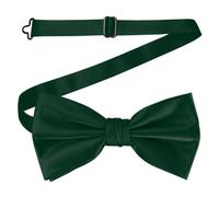 Neel Blue Men's Bow Ties Colourful Plain Solid Satin Polyester Adjustable Pre-Ties - Dark Green