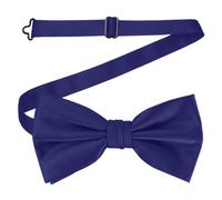 Neel Blue Men's Bow Ties Colourful Plain Solid Satin Polyester Adjustable Pre-Ties - Dark Purple