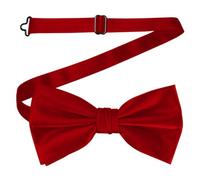 Neel Blue Men's Bow Ties Colourful Plain Solid Satin Polyester Adjustable Pre-Ties - Deep Red