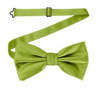 Neel Blue Men's Bow Ties Colourful Plain Solid Satin Polyester Adjustable Pre-Ties - Jade Green