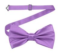 Neel Blue Men's Bow Ties Colourful Plain Solid Satin Polyester Adjustable Pre-Ties - Light Purple