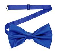 Neel Blue Men's Bow Ties Colourful Plain Solid Satin Polyester Adjustable Pre-Ties - Royal Blue