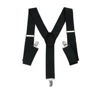 Neel Blue Men's Braces Y Back Elasticated Suspenders with 3 Metal Clips, 25mm Wide in Black Neel Blue Black One Size