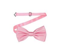 Neel Blue Men's Stylish Bow Ties Colourful Plain Solid Satin Polyester Adjustable Pre-Ties in Baby Pink Neel Blue Baby Pink One Size