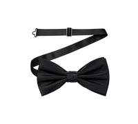 Neel Blue Men's Stylish Bow Ties Colourful Plain Solid Satin Polyester Adjustable Pre-Ties in Black Neel Blue Black One Size