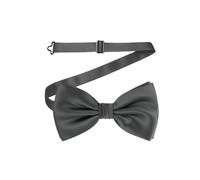 Neel Blue Men's Stylish Bow Ties Colourful Plain Solid Satin Polyester Adjustable Pre-Ties in Dark Grey Neel Blue Dark Grey One Size