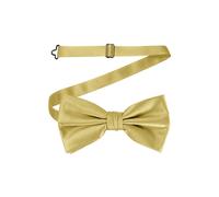 Neel Blue Men's Stylish Bow Ties Colourful Plain Solid Satin Polyester Adjustable Pre-Ties in Gold Neel Blue Gold One Size