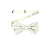 Neel Blue Men's Stylish Bow Ties Colourful Plain Solid Satin Polyester Adjustable Pre-Ties in Ivory Neel Blue Ivory One Size