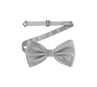 Neel Blue Men's Stylish Bow Ties Colourful Plain Solid Satin Polyester Adjustable Pre-Ties in Light Grey Neel Blue Light Grey One Size