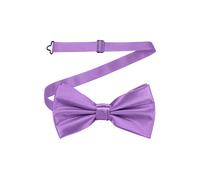 Neel Blue Men's Stylish Bow Ties Colourful Plain Solid Satin Polyester Adjustable Pre-Ties in Lilac Neel Blue Lilac One Size