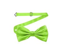 Neel Blue Men's Stylish Bow Ties Colourful Plain Solid Satin Polyester Adjustable Pre-Ties in Lime Neel Blue Lime One Size