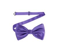 Neel Blue Men's Stylish Bow Ties Colourful Plain Solid Satin Polyester Adjustable Pre-Ties in Purple Neel Blue Purple One Size