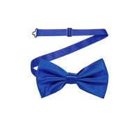 Neel Blue Men's Stylish Bow Ties Colourful Plain Solid Satin Polyester Adjustable Pre-Ties in Royal Neel Blue Royal One Size