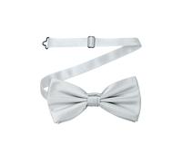 Neel Blue Men's Stylish Bow Ties Colourful Plain Solid Satin Polyester Adjustable Pre-Ties in Silver Neel Blue Silver One Size
