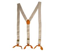 Neel Blue Men's Y Shape Elasticated Suspenders Button Hole Braces, 25mm Wide in Beige Neel Blue Beige One Size
