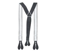 Neel Blue Men's Y Shape Elasticated Suspenders Button Hole Braces, 25mm Wide in Black Neel Blue Black One Size