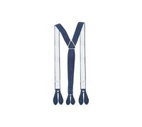 Neel Blue Men's Y Shape Elasticated Suspenders Button Hole Braces, 25mm Wide in Navy Neel Blue Navy One Size