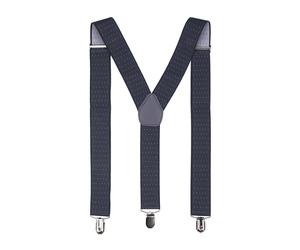 Neel Blue Men's Y Shape Elasticated Suspenders Metal Clips Braces, 35mm Wide in Grey Neel Blue Grey One Size