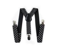 Neel Blue Men's Y Shape Elasticated Suspenders Metal Clips Braces in Black Neel Blue Black One Size